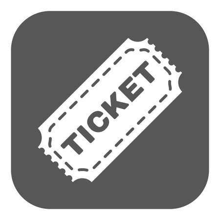 The ticket icon. Ticket symbol. Flat Vector illustration. Button