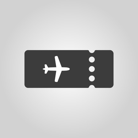 The blank ticket plane icon. Travel symbol. Flat Vector illustrationのイラスト素材