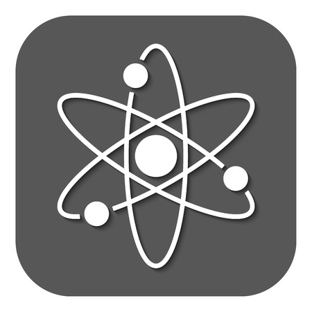 The atom icon. Atom symbol. Flat Vector illustration. Buttonのイラスト素材