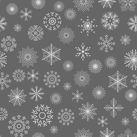 Christmas and New Year seamless gray patternのイラスト素材