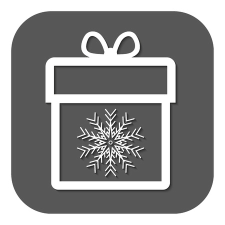 Gift box with snowflake icon. Present symbol. Flat. Vector illustrationのイラスト素材