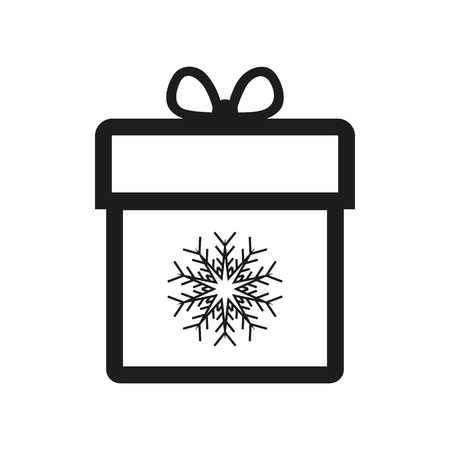 Gift box with snowflake icon. Present symbol. Flat. Vector illustrationのイラスト素材
