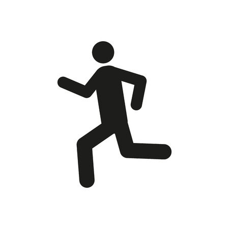 The man running icon. Run symbol. Flat Vector illustrationのイラスト素材