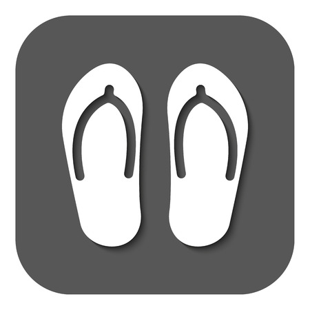 The flip flops icon. Vacation symbol. Flat Vector illustration. Buttonのイラスト素材