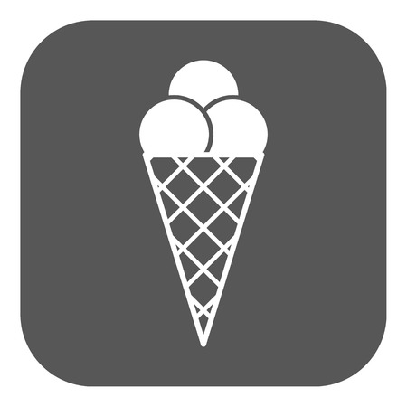 The ice-cream icon. Ice cream symbol. Flat Vector illustration. Buttonのイラスト素材