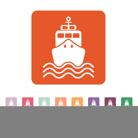 The ship icon. Travel symbol. Flat Vector illustration. Button Setのイラスト素材