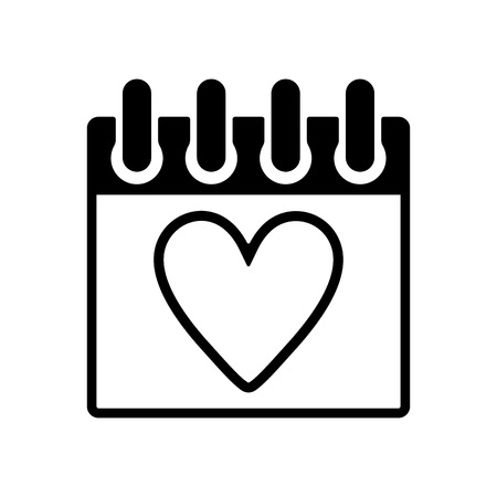 The calendar icon. Valentines day symbol. Flat Vector illustrationのイラスト素材