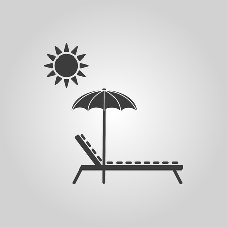 The lounger icon. Sunbed symbol. Flat Vector illustrationのイラスト素材