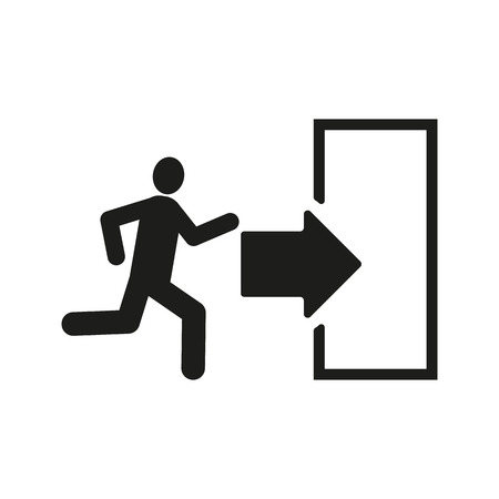 The exit icon. Emergency Exit symbol. Flat Vector illustrationのイラスト素材
