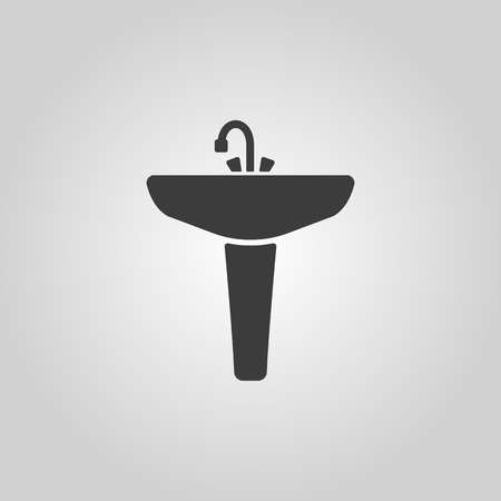 The sink icon. Bathroom symbol. Flat Vector illustrationのイラスト素材
