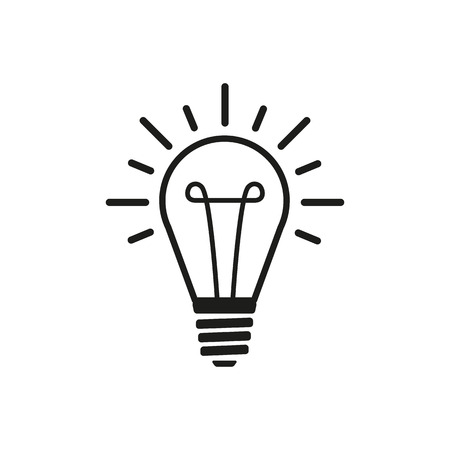 The lightbulb icon. Illumination symbol. Flat Vector illustrationのイラスト素材