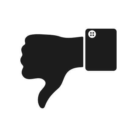 The thumb down icon. Against and no symbol. Flat Vector illustrationのイラスト素材