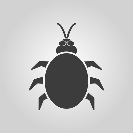 The beetle and bug icon. Acarid, insect, virus symbol. Flat Vector illustrationのイラスト素材