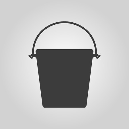 The bucket icon. Pail and bucketful symbol. Flat Vector illustrationのイラスト素材