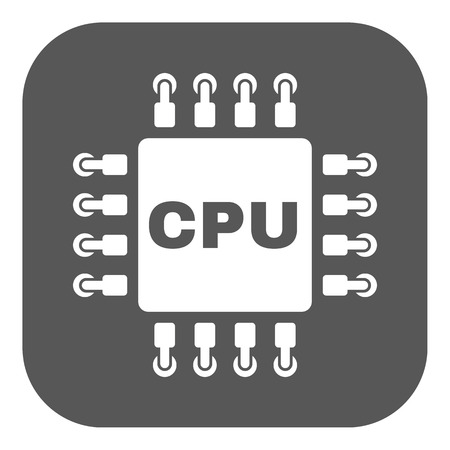 The cpu icon. Microprocessor and processor symbol. Flat Vector illustration. Buttonのイラスト素材