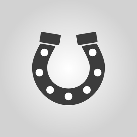 The horseshoe icon. Horse and races symbol. Flat Vector illustrationのイラスト素材