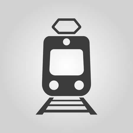 The train icon. Metro and tram, railroad symbol. Flat Vector illustrationのイラスト素材