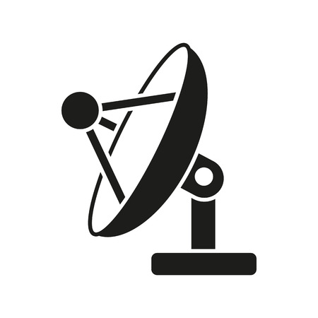 The satellite antenna icon. Communicate and broadcast, telecommunications symbol. Flat Vector illustrationのイラスト素材