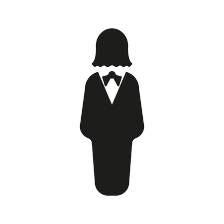 The business woman icon. Avatar and user, girl, female symbol. Flat Vector illustrationのイラスト素材
