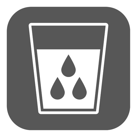 The liquid in glass icon. Water and drink, aqua symbol. Flat Vector illustration. Buttonのイラスト素材