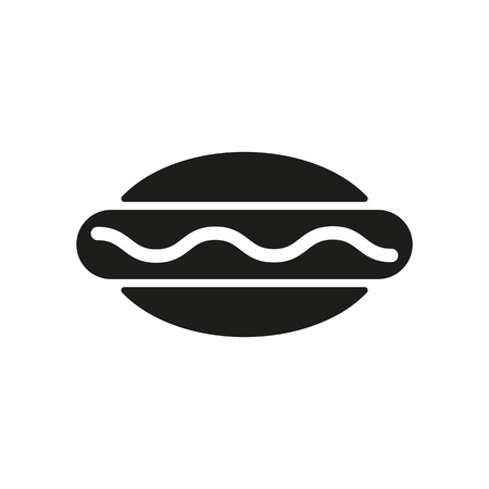 The hot dog icon. Sandwich and baking, fast food symbol. Flat Vector illustrationのイラスト素材