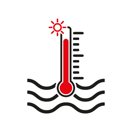 The warm water temperature icon. Hot liquid symbol.のイラスト素材