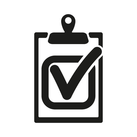 The checklist icon. Clipboard and executed task, correct answer symbol. Flat Vector illustrationのイラスト素材