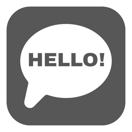 The hello icon. Greet and hi symbol. Flat Vector illustration. Buttonのイラスト素材