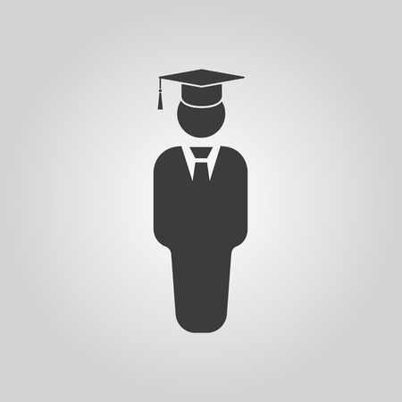 The student boy icon. School and academy, college, education symbol. Flat Vector illustrationのイラスト素材