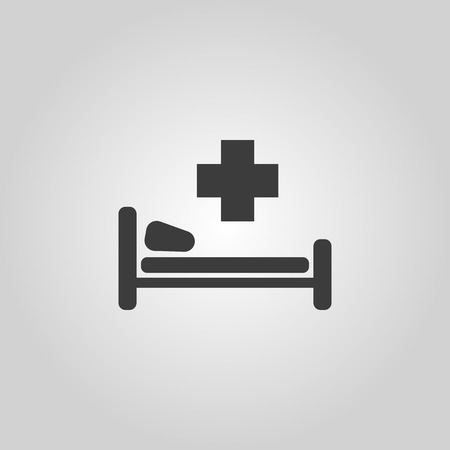 The hospital icon. Ambulance and presentation, medicine, treatment symbol. Flat Vector illustrationのイラスト素材