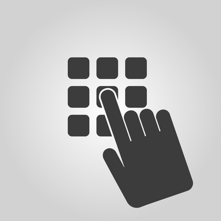 The pin code icon. Password and  unlock, access, identification, unlock symbol. Flat Vector illustration. Buttonのイラスト素材
