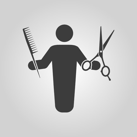 The barber avatar icon. Barbershop and hairdresser, haircutter symbol. Flat Vector illustrationのイラスト素材