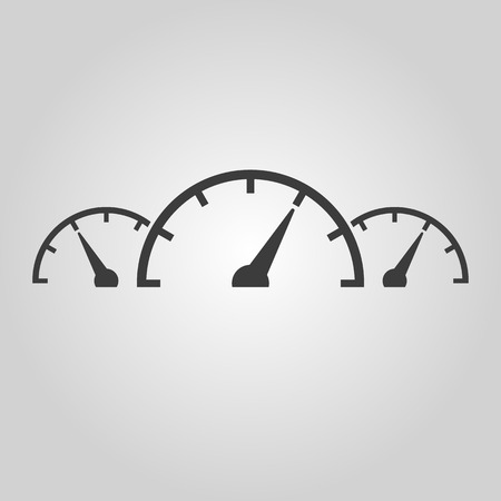 The tachometer, speedometer and indicator icon. Performance measurement symbol. Flat Vector illustrationのイラスト素材