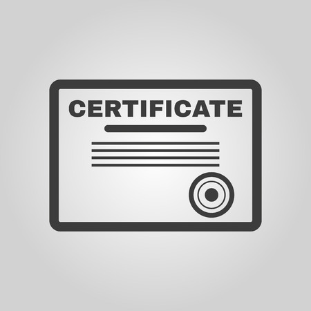 The certificate icon. Diploma symbol. Flat Vector illustrationのイラスト素材