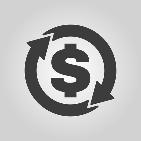 The currency exchange dollar icon. Cash and money, wealth, payment symbol. Flat Vector illustrationのイラスト素材