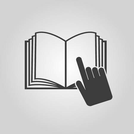 The open book icon. Manual and tutorial, instruction symbol. Flat Vector illustrationのイラスト素材