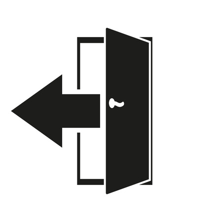 The exit icon. Logout and output, outlet, out symbol. Flat Vector illustrationのイラスト素材