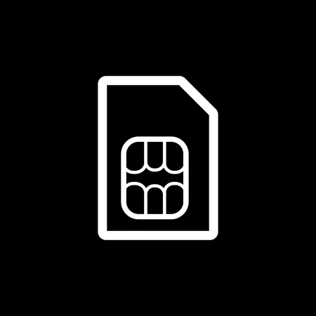 The sim card icon. Sim card symbol. Flat Vector illustrationのイラスト素材