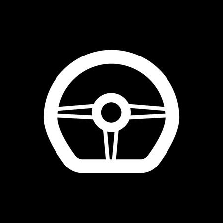 The steering wheel icon. Auto symbol. Flat Vector illustrationのイラスト素材