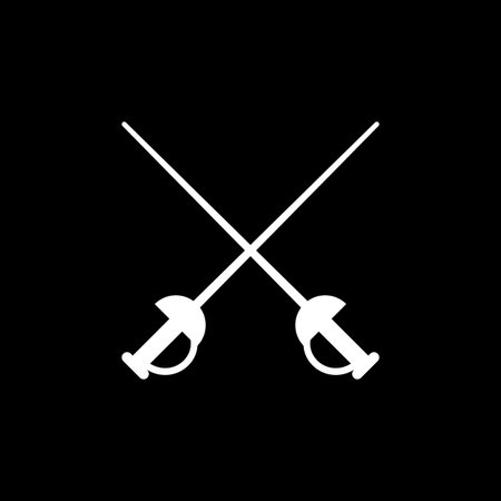 The sword icon. Epee symbol. Flat Vector illustration
