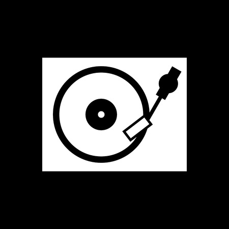 The turntable icon. DJ and gramophone, player, music symbol. Flat Vector illustrationのイラスト素材
