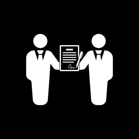 The contract icon. Agreement and signature, pact, partnership, negotiation symbol. Flat Vector illustrationのイラスト素材