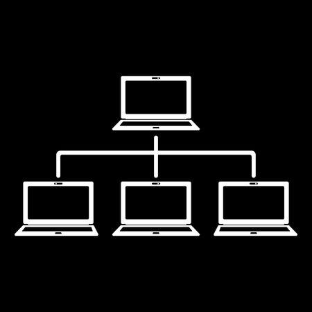 The network icon. Connection and internet, database symbol. Flat Vector illustrationのイラスト素材