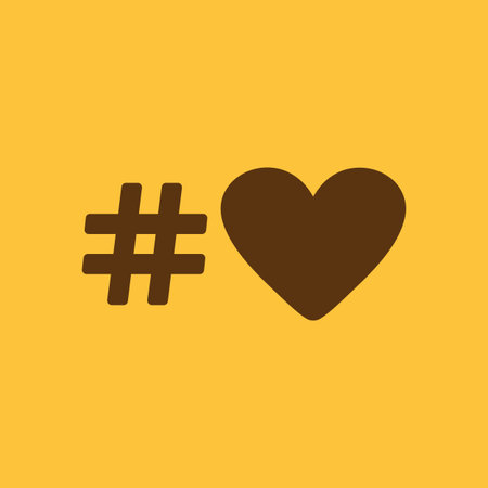 The hash love icon. Hashtag heart symbol. Flat Vector illustration