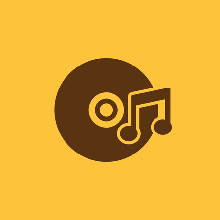 The music icon. Disc symbol. Flat Vector illustrationのイラスト素材
