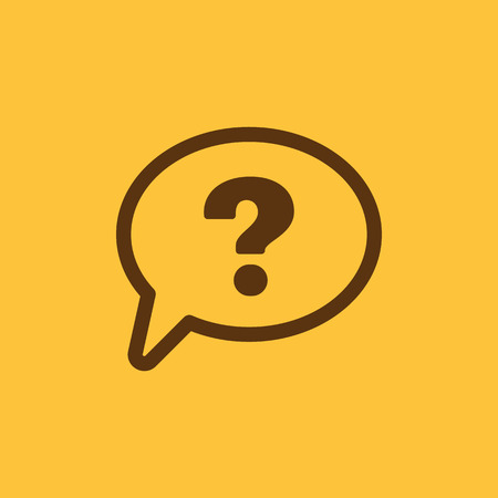 The question mark icon. Help speech bubble symbol. Flat Vector illustrationのイラスト素材