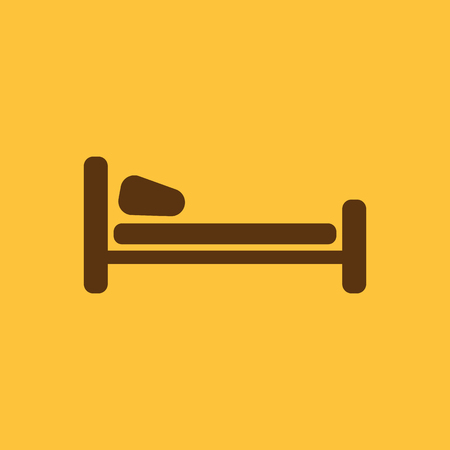 The bed icon. Hotel symbol. Flat Vector illustrationのイラスト素材