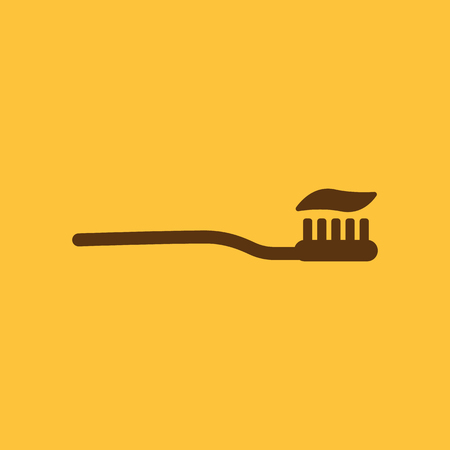 The toothbrush icon. toothpaste symbol. Flat Vector illustrationのイラスト素材