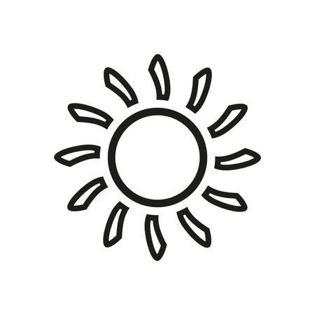 The sun icon. Sunrise and sunshine, weather symbol. UI. Web. Logo. Sign. Flat design. App. Stock vectorのイラスト素材