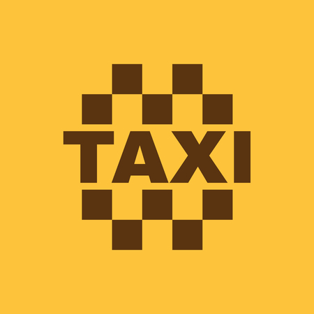 The taxi icon. Cab and taxicab symbol. Flat Vector illustrationのイラスト素材